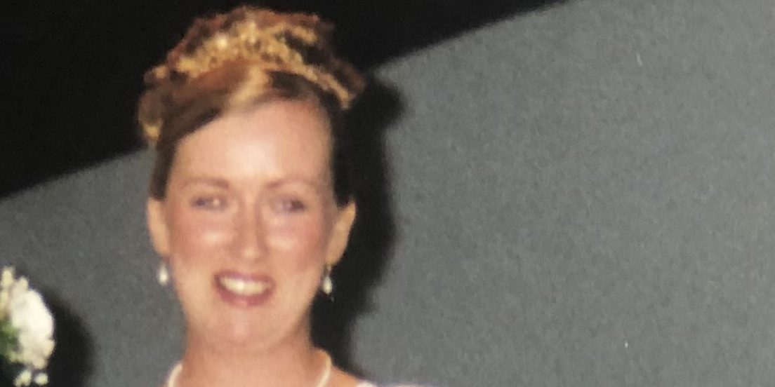Charlene Kelly (née Doherty) on her wedding day.