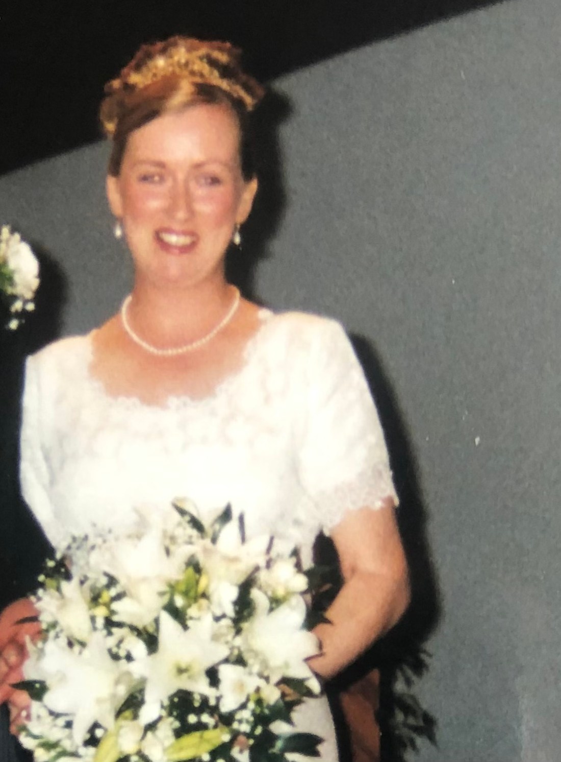 Charlene Kelly (née Doherty) on her wedding day.