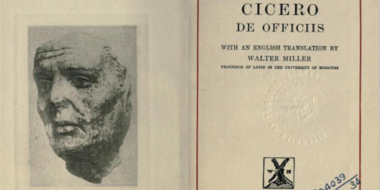 Inside cover of De Officiis by Cicero